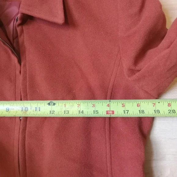 Tribal Wool Blend Burnt Orange Zip Up Shacket Size 4/Medium Wool/Cashmere Blend - Picture 6 of 8